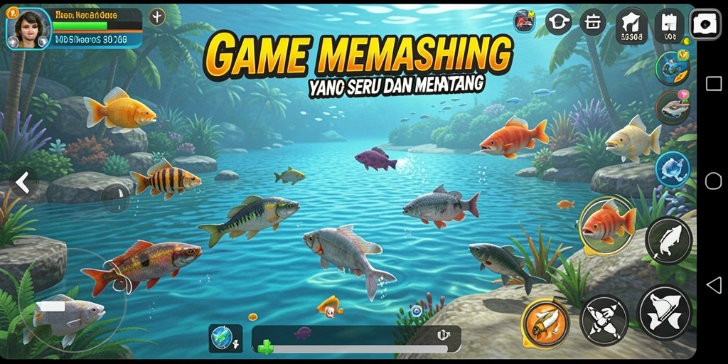 Screenshot menampilkan gameplay memancing yang menarik dan seru di 8364.