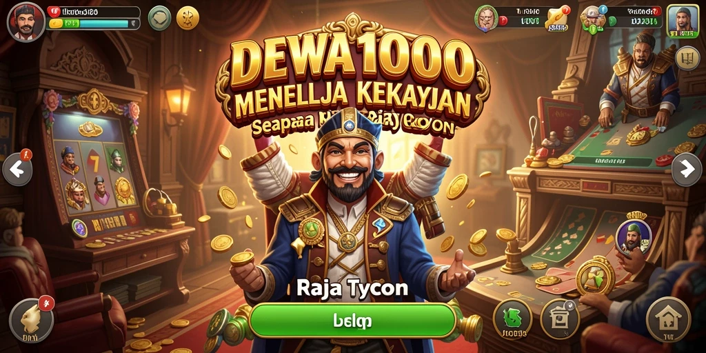 Tampilan menarik gameplay DEWA1000 dengan elemen Tycoon yang memikat.