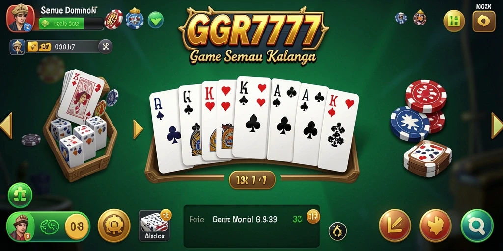 Screenshot gameplay GGR7777 yang menampilkan serunya bermain Domino.