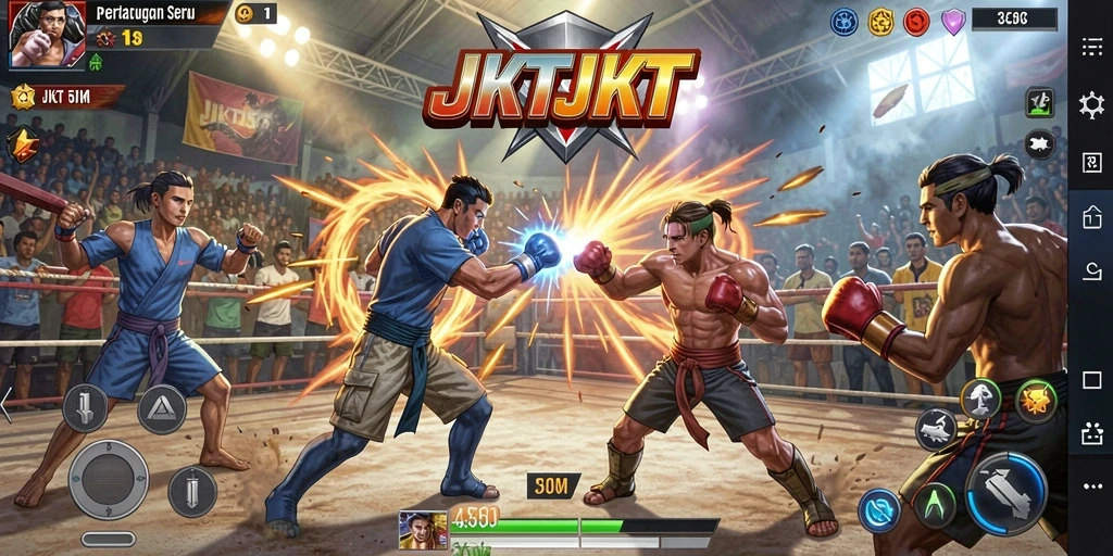 Tampilan gameplay JKTJKT yang menegangkan dan penuh aksi.
