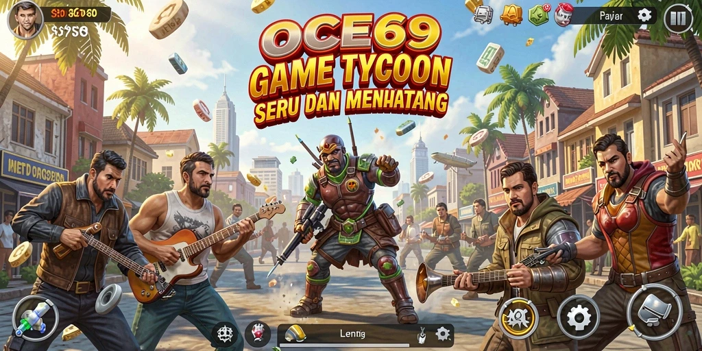 Tangkapan layar OCE69 menampilkan manajemen bisnis yang dinamis dan seru.