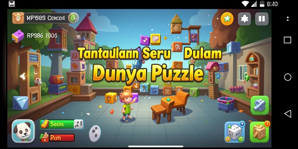 Tangkapan layar gameplay RP886 yang menunjukkan tantangan Puzzle seru.