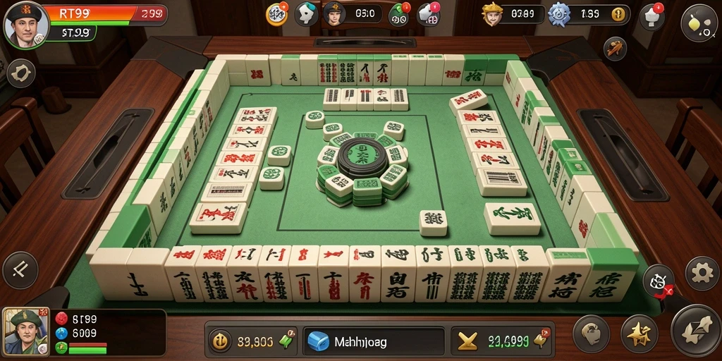Tampilan screenshot RT99 yang menampilkan strategi permainan Mahjong.
